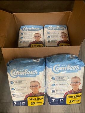 Comfees Baby Diaper Size 7, 4 pack